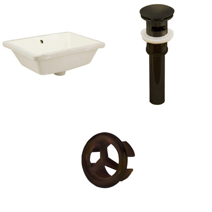 American Imaginations AI-20596 18" Biscuit Rectangular Ceramic Undermount Bathroom Sink Set