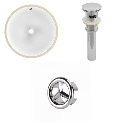 American Imaginations AI-20597 15" White Round Ceramic Undermount Bathroom Sink Set