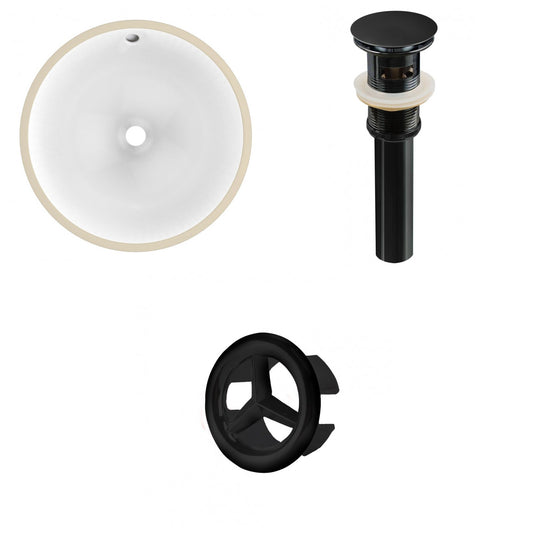 American Imaginations AI-20598 15" White Round Ceramic Undermount Bathroom Sink Set