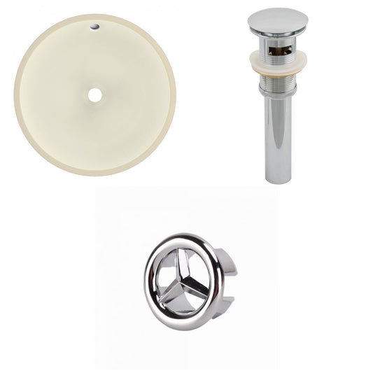 American Imaginations AI-20605 16" Biscuit Round Ceramic Undermount Bathroom Sink Set