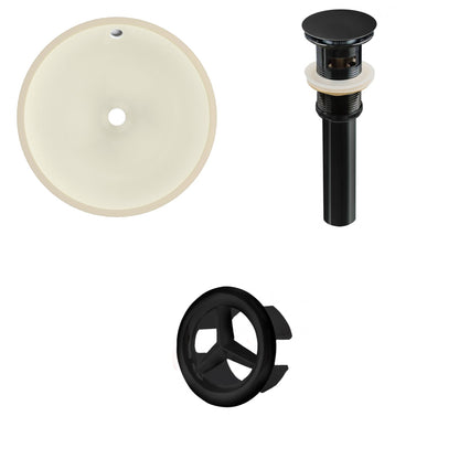 American Imaginations AI-20606 16" Biscuit Round Ceramic Undermount Bathroom Sink Set