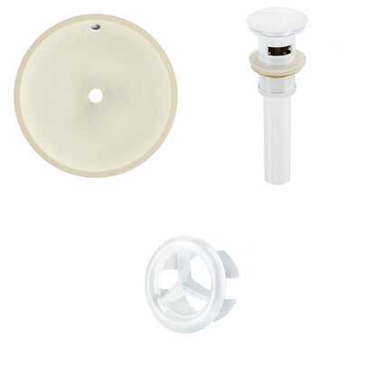 American Imaginations AI-20607 16" Biscuit Round Ceramic Undermount Bathroom Sink Set