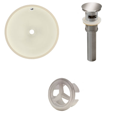 American Imaginations AI-20608 16" Biscuit Round Ceramic Undermount Bathroom Sink Set