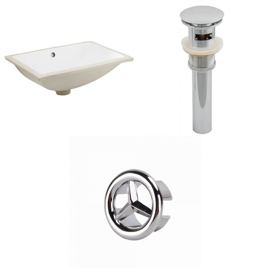 American Imaginations AI-20613 18" White Rectangular Ceramic Undermount Bathroom Sink Set