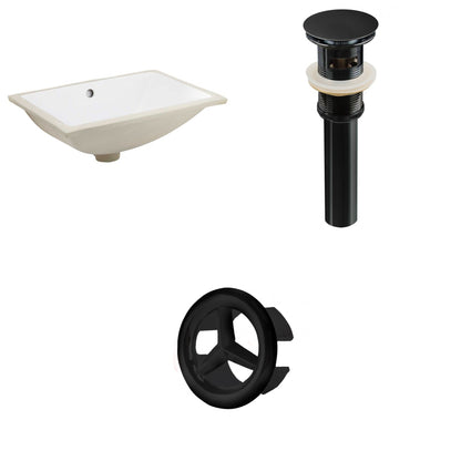 American Imaginations AI-20614 18" White Rectangular Ceramic Undermount Bathroom Sink Set