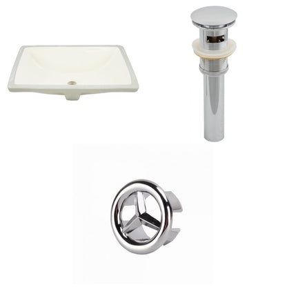 American Imaginations AI-20621 18" Biscuit Rectangular Ceramic Undermount Bathroom Sink Set
