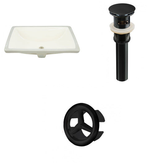 American Imaginations AI-20622 18" Biscuit Rectangular Ceramic Undermount Bathroom Sink Set