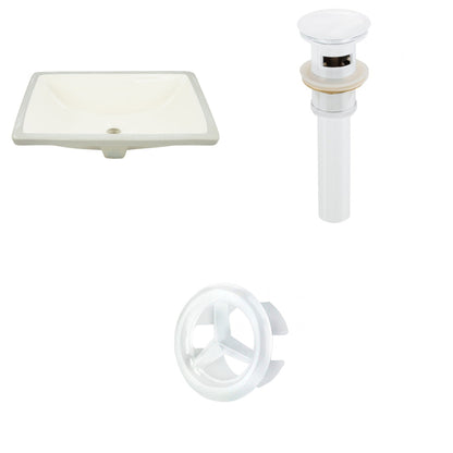 American Imaginations AI-20623 18" Biscuit Rectangular Ceramic Undermount Bathroom Sink Set