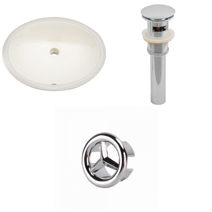 American Imaginations AI-20629 20" Biscuit Oval Ceramic Undermount Bathroom Sink Set