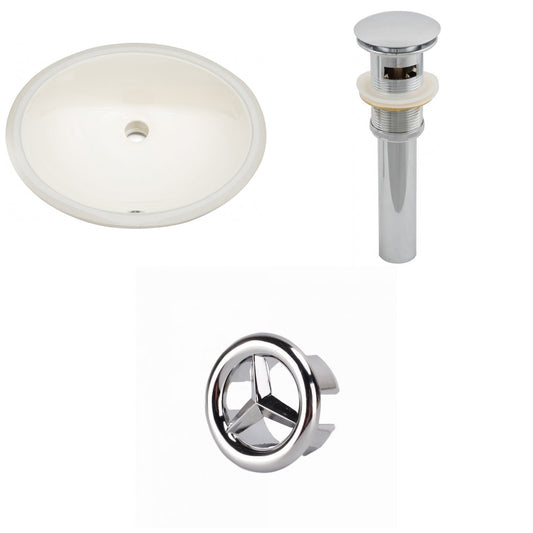 American Imaginations AI-20629 20" Biscuit Oval Ceramic Undermount Bathroom Sink Set