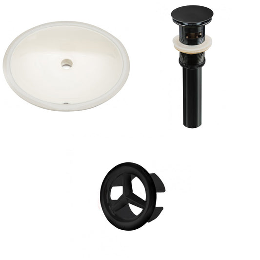 American Imaginations AI-20630 20" Biscuit Oval Ceramic Undermount Bathroom Sink Set