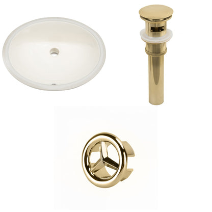 American Imaginations AI-20635 20" Biscuit Oval Ceramic Undermount Bathroom Sink Set