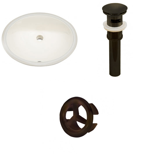 American Imaginations AI-20636 20" Biscuit Oval Ceramic Undermount Bathroom Sink Set