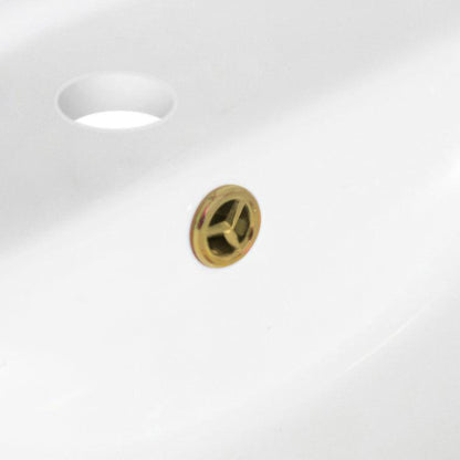 American Imaginations AI-20667 18" White Oval Ceramic Undermount Bathroom Sink Set