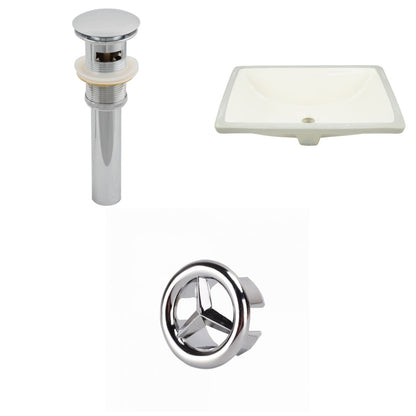 American Imaginations AI-20677 21" Biscuit Rectangular Ceramic Undermount Bathroom Sink Set