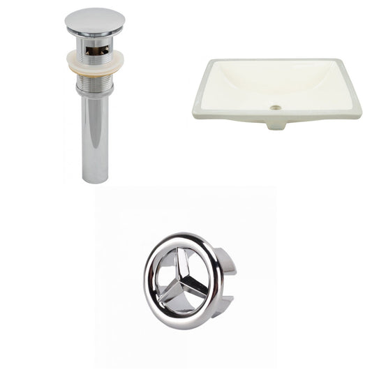 American Imaginations AI-20677 21" Biscuit Rectangular Ceramic Undermount Bathroom Sink Set