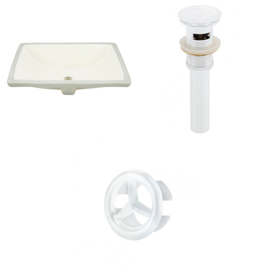 American Imaginations AI-20679 21" Biscuit Rectangular Ceramic Undermount Bathroom Sink Set