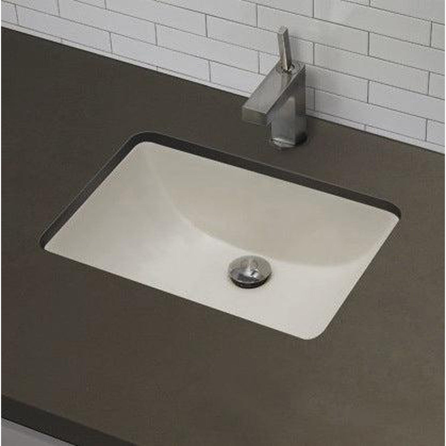 American Imaginations AI-20680 21" Biscuit Rectangular Ceramic Undermount Bathroom Sink Set