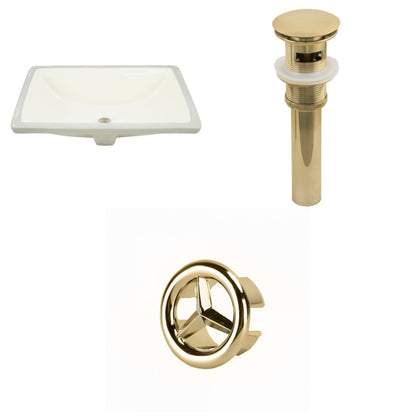 American Imaginations AI-20683 21" Biscuit Rectangular Ceramic Undermount Bathroom Sink Set