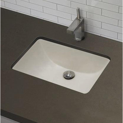 American Imaginations AI-20684 21" Biscuit Rectangular Ceramic Undermount Bathroom Sink Set