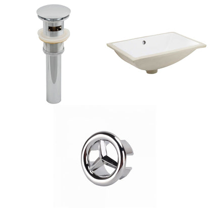 American Imaginations AI-20685 21" White Rectangular Ceramic Undermount Bathroom Sink Set