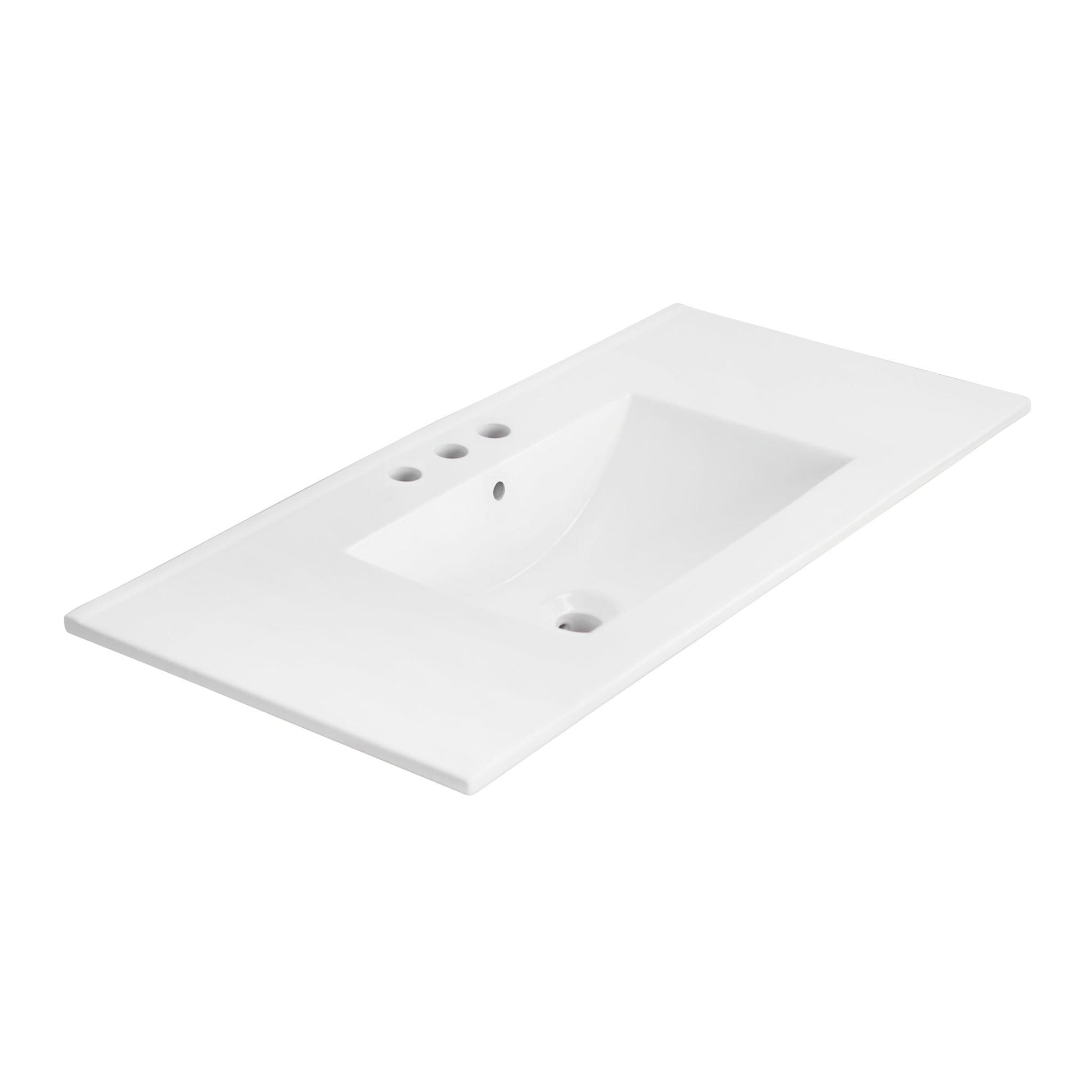 American Imaginations AI-21676 36" White Rectangular Drop In Transitional Ceramic Top Set