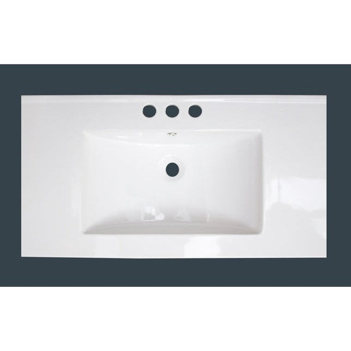 American Imaginations AI-21676 36" White Rectangular Drop In Transitional Ceramic Top Set