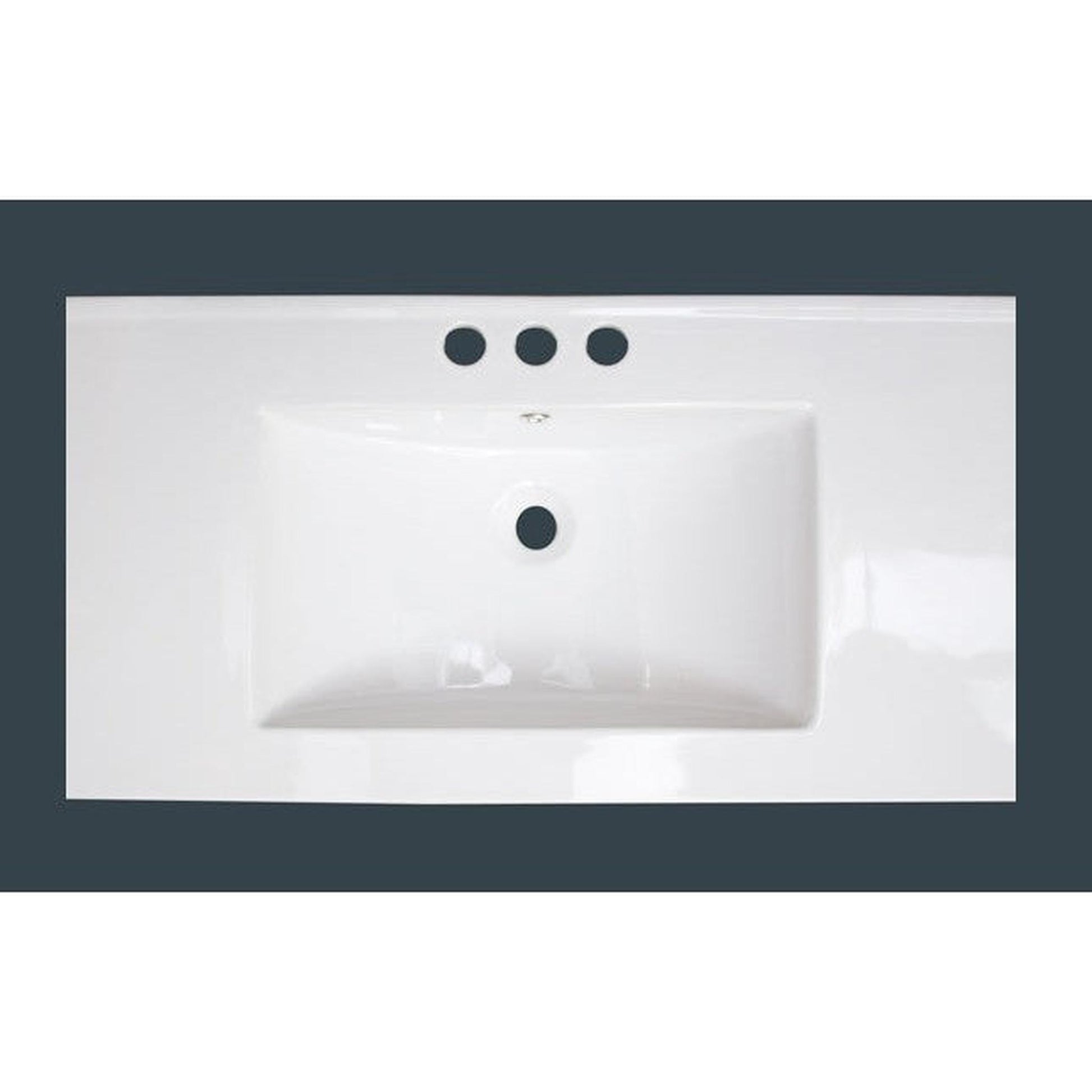 American Imaginations AI-21676 36" White Rectangular Drop In Transitional Ceramic Top Set