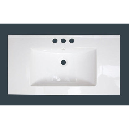 American Imaginations AI-21676 36" White Rectangular Drop In Transitional Ceramic Top Set