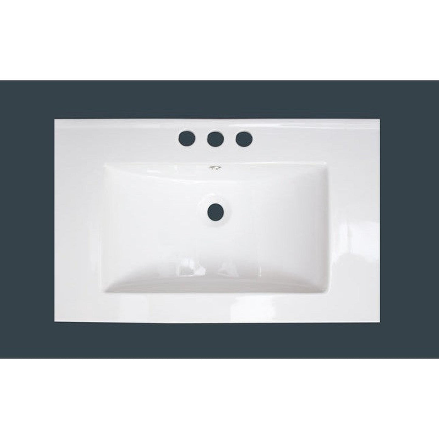 American Imaginations AI-22239 21" White Rectangular Drop In Transitional Ceramic Top Set