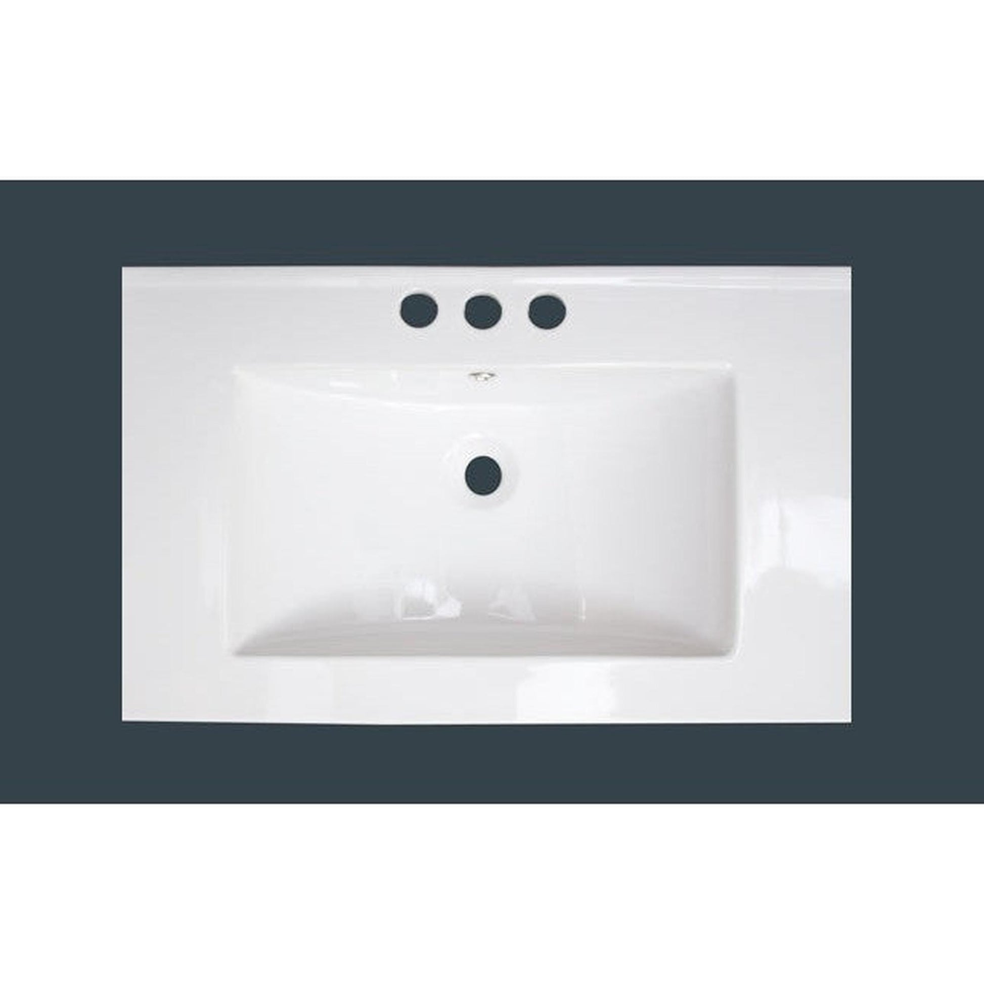 American Imaginations AI-22239 21" White Rectangular Drop In Transitional Ceramic Top Set