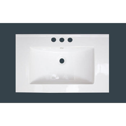 American Imaginations AI-22239 21" White Rectangular Drop In Transitional Ceramic Top Set