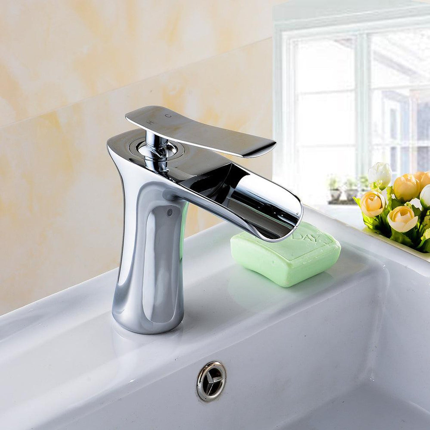 American Imaginations AI-22414 21" White Rectangular Ceramic Above Counter Bathroom Vessel Sink Set