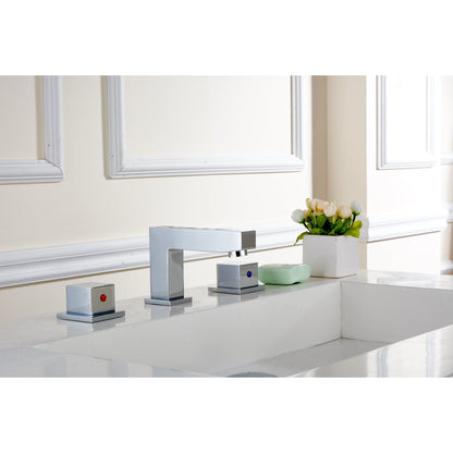 American Imaginations AI-22439 21" White Rectangular Ceramic Semi-Recessed Bathroom Vessel Sink Set