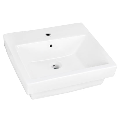 American Imaginations AI-22441 19" White Rectangular Ceramic Above Counter Bathroom Vessel Sink Set