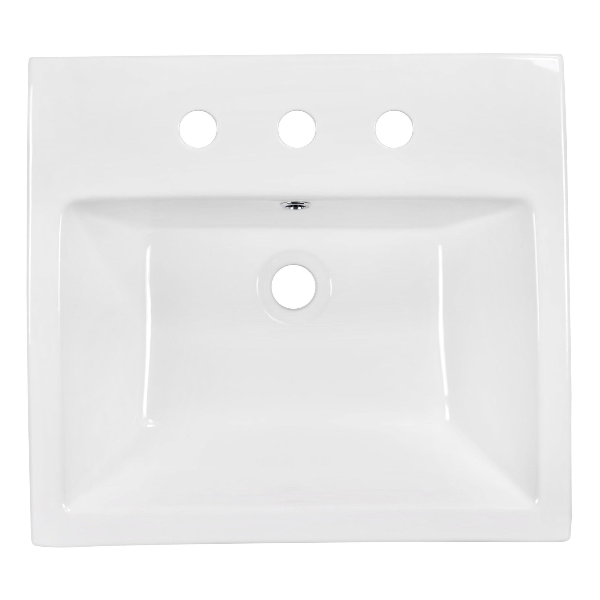 American Imaginations AI-22457 19" White Rectangular Ceramic Above Counter Bathroom Vessel Sink Set