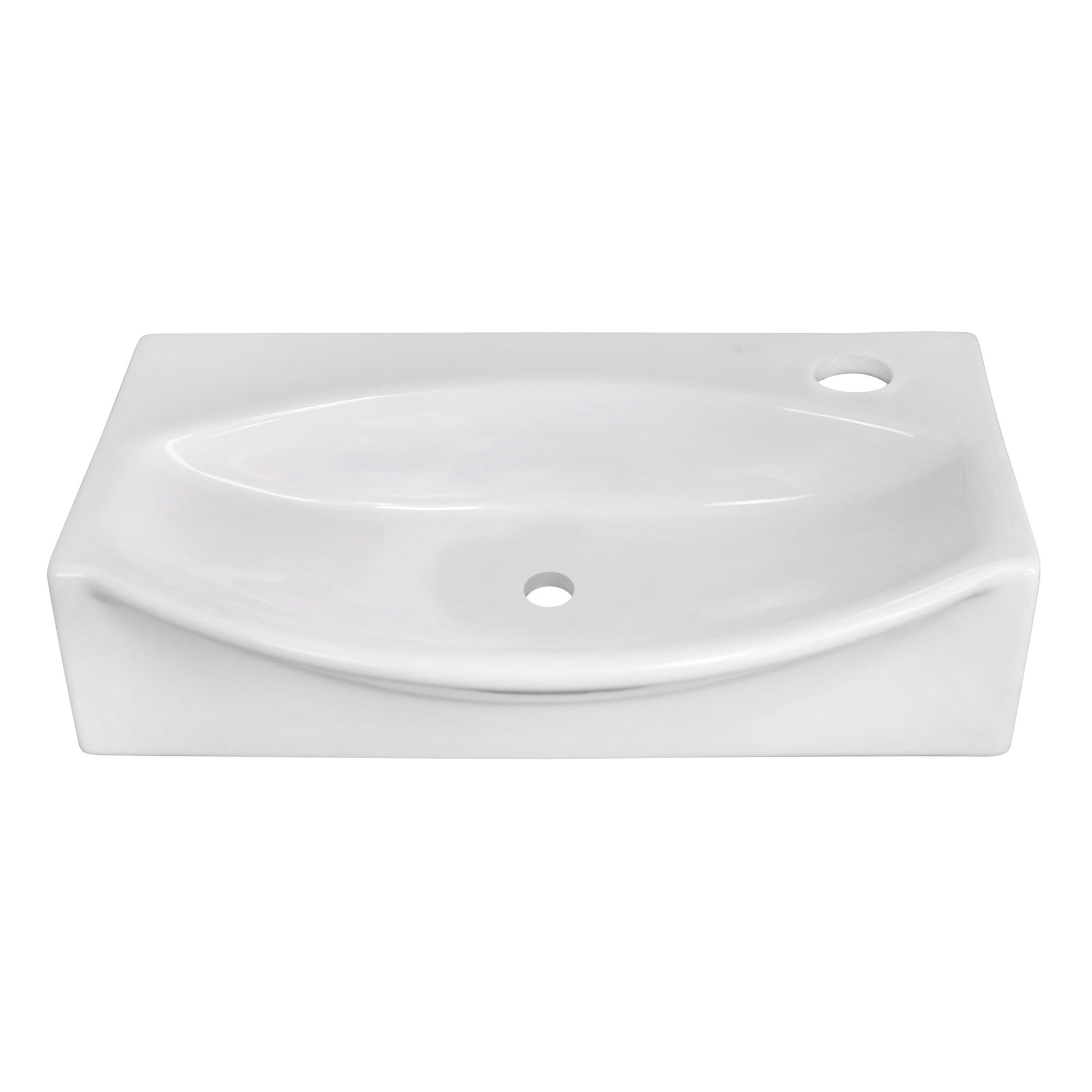 American Imaginations AI-22464 17" White Unique Ceramic Above Counter Bathroom Vessel Sink Set