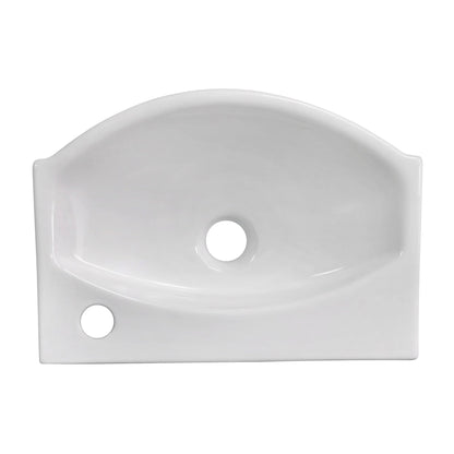 American Imaginations AI-22465 17" White Unique Ceramic Above Counter Bathroom Vessel Sink Set
