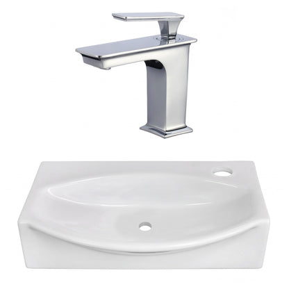 American Imaginations AI-22466 17" White Unique Ceramic Above Counter Bathroom Vessel Sink Set