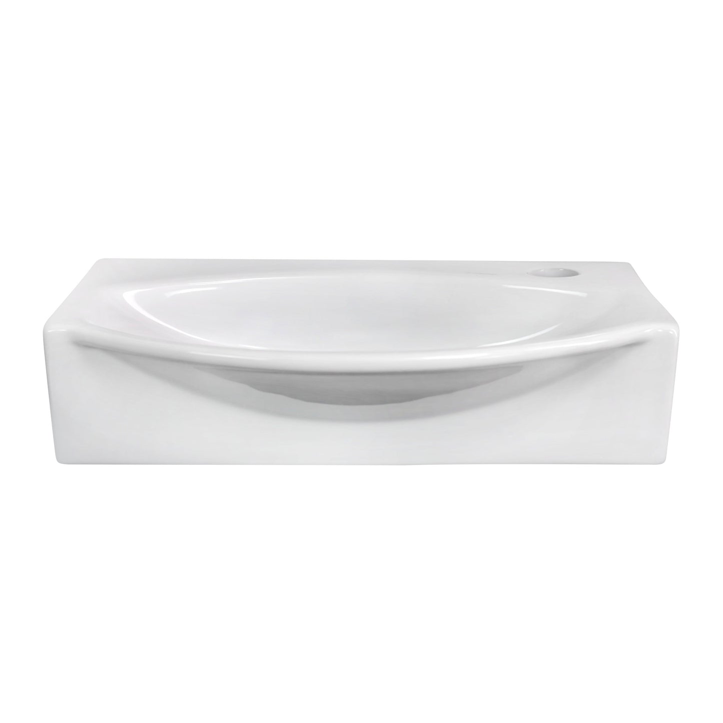American Imaginations AI-22467 17" White Unique Ceramic Wall Mount Bathroom Vessel Sink Set