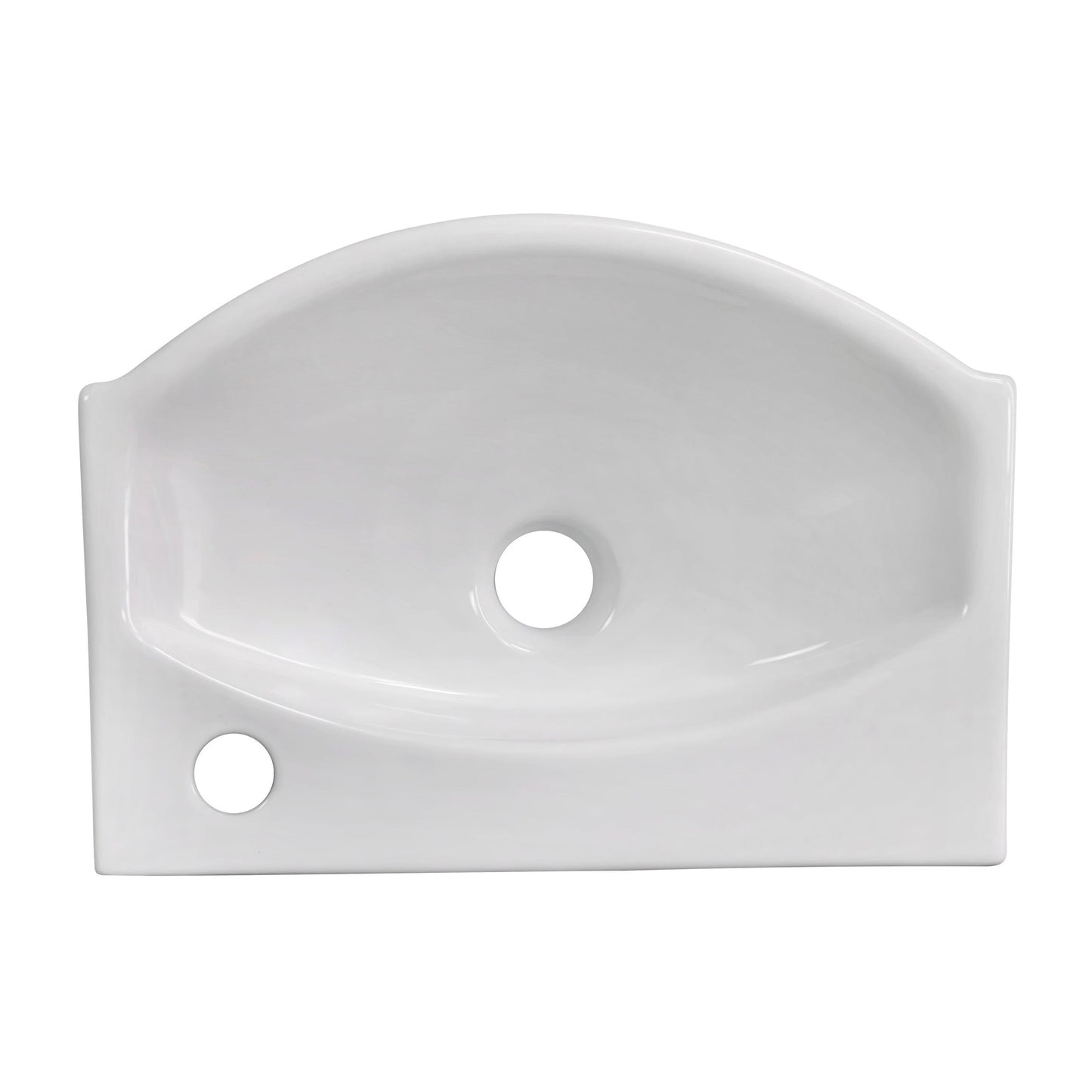American Imaginations AI-22470 17" White Unique Ceramic Wall Mount Bathroom Vessel Sink Set