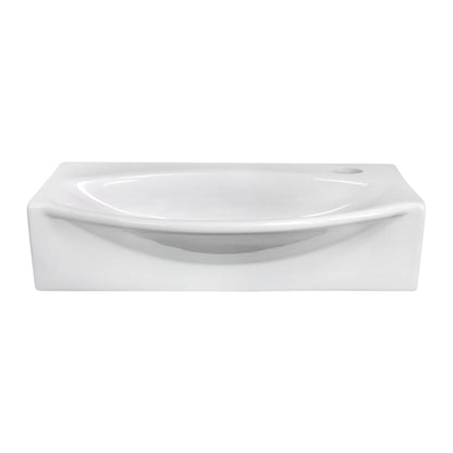 American Imaginations AI-22475 17" White Unique Ceramic Wall Mount Bathroom Vessel Sink Set