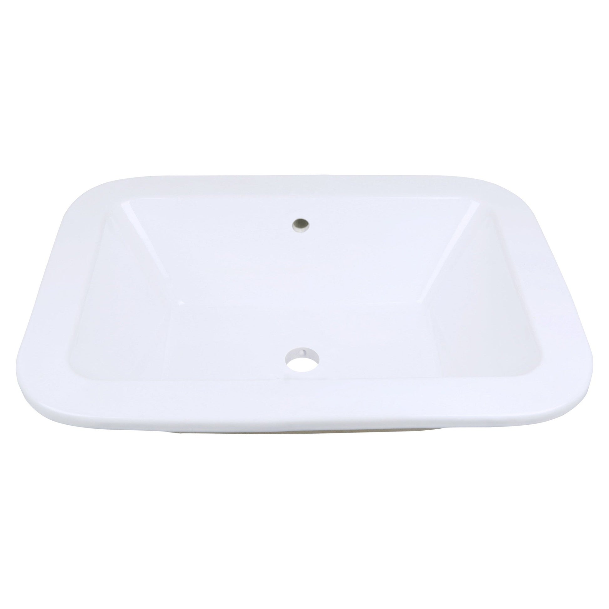 American Imaginations AI-22476 22" White Rectangular Ceramic Undermount Bathroom Vessel Sink Set