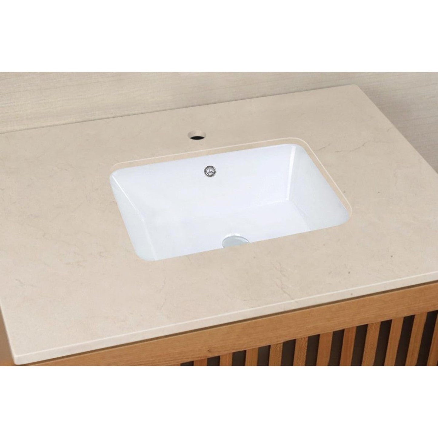 American Imaginations AI-22476 22" White Rectangular Ceramic Undermount Bathroom Vessel Sink Set