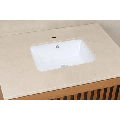American Imaginations AI-22478 22" White Rectangular Ceramic Undermount Bathroom Vessel Sink Set