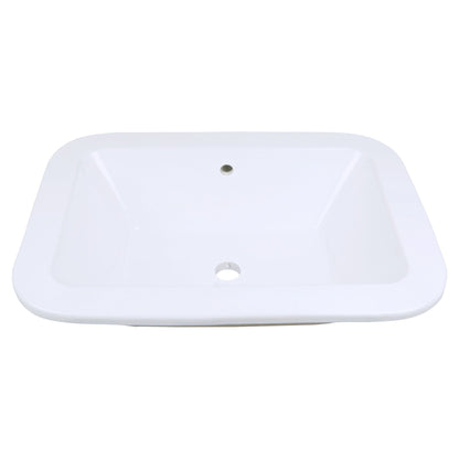 American Imaginations AI-22479 22" White Rectangular Ceramic Undermount Bathroom Vessel Sink Set