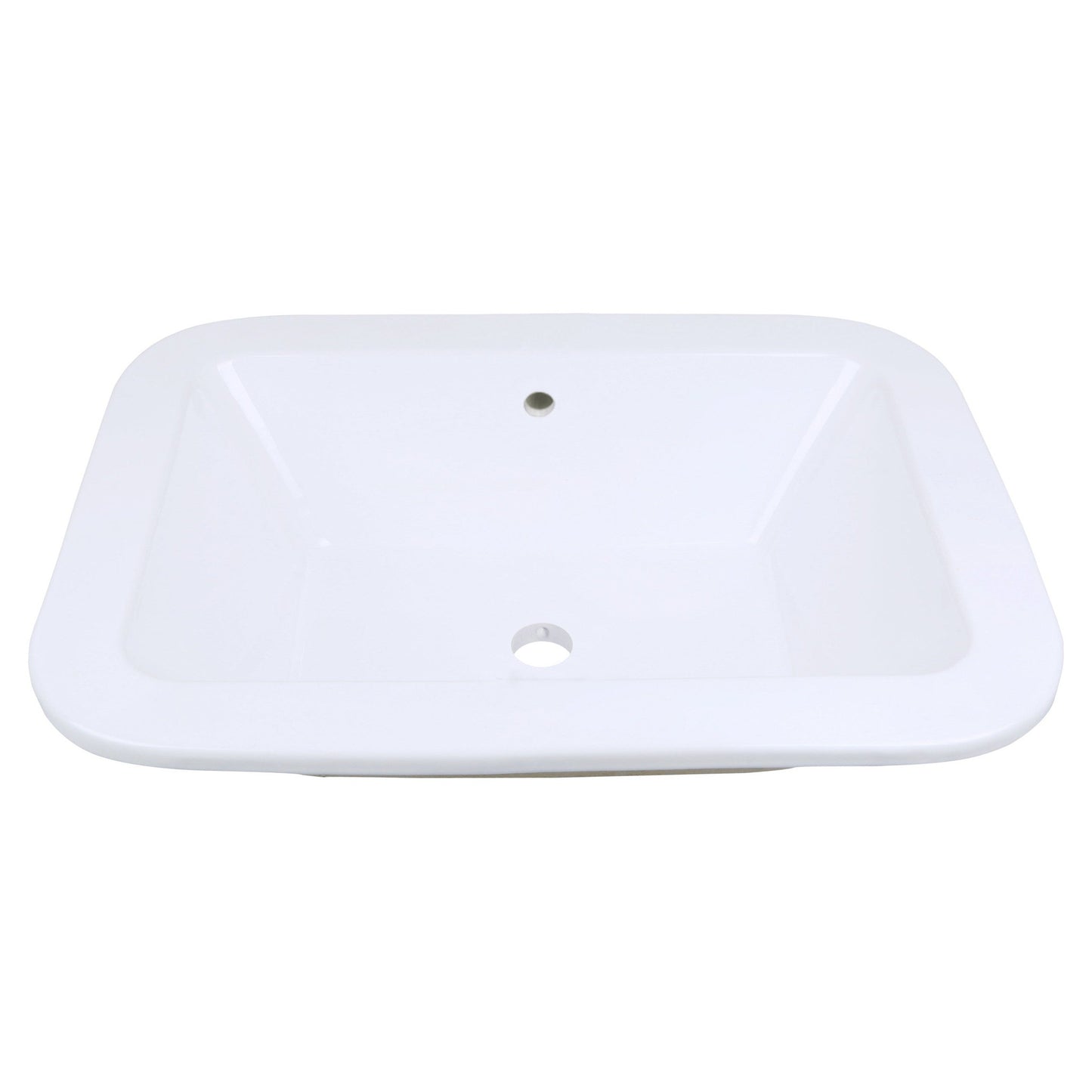 American Imaginations AI-22480 22" White Rectangular Ceramic Undermount Bathroom Vessel Sink Set