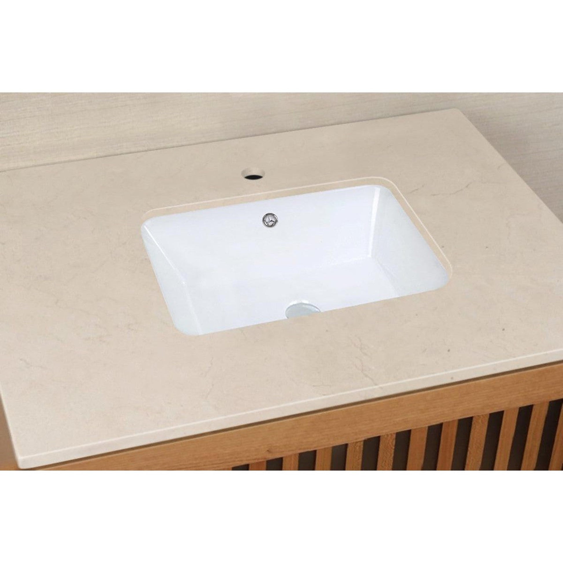 American Imaginations AI-22480 22" White Rectangular Ceramic Undermount Bathroom Vessel Sink Set