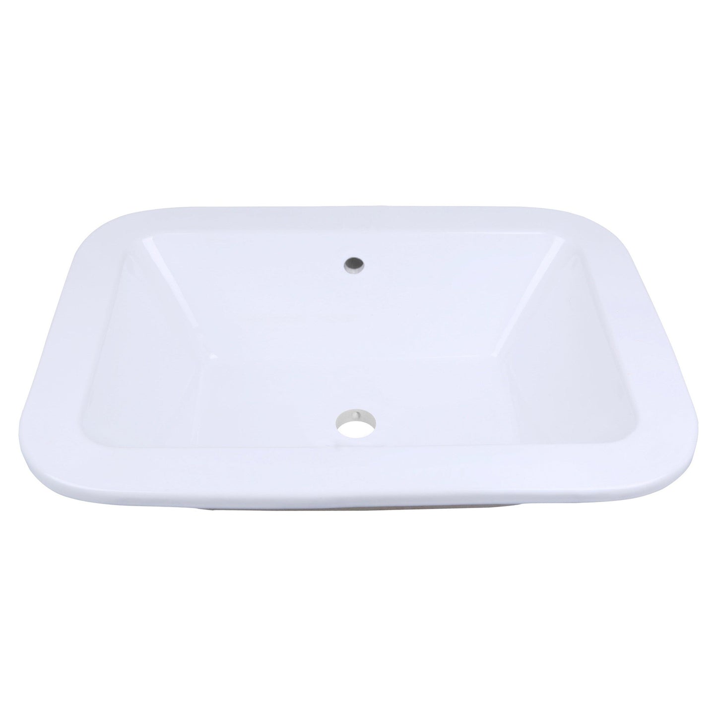 American Imaginations AI-22481 22" White Rectangular Ceramic Drop In Bathroom Vessel Sink Set