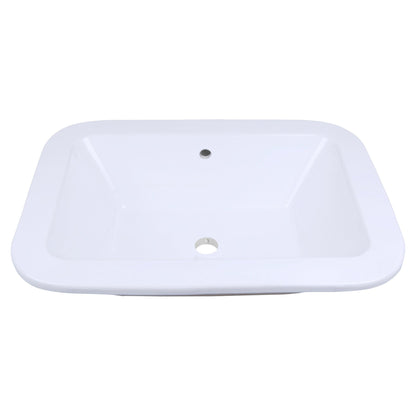 American Imaginations AI-22481 22" White Rectangular Ceramic Drop In Bathroom Vessel Sink Set